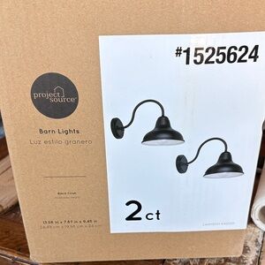Black Barn Wall Lights - Set of 2